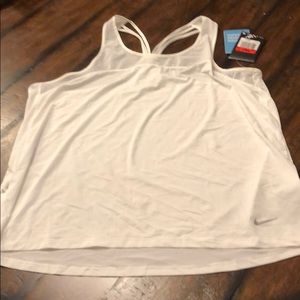 NWT Nike Sz Large Dri Fit Tank white